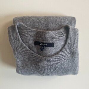 Quince Mongolian Shrunken Cashmere Sweatshirt, Gray, Size S